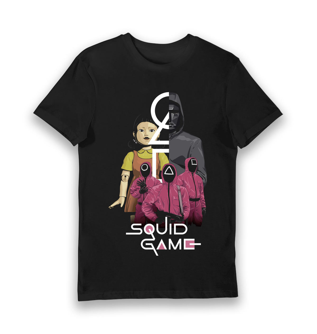 Black Printed T-shirt Front