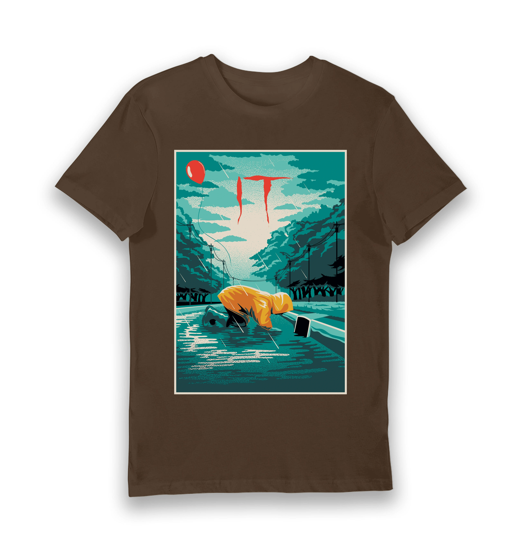 Brown Printed T-shirt Front