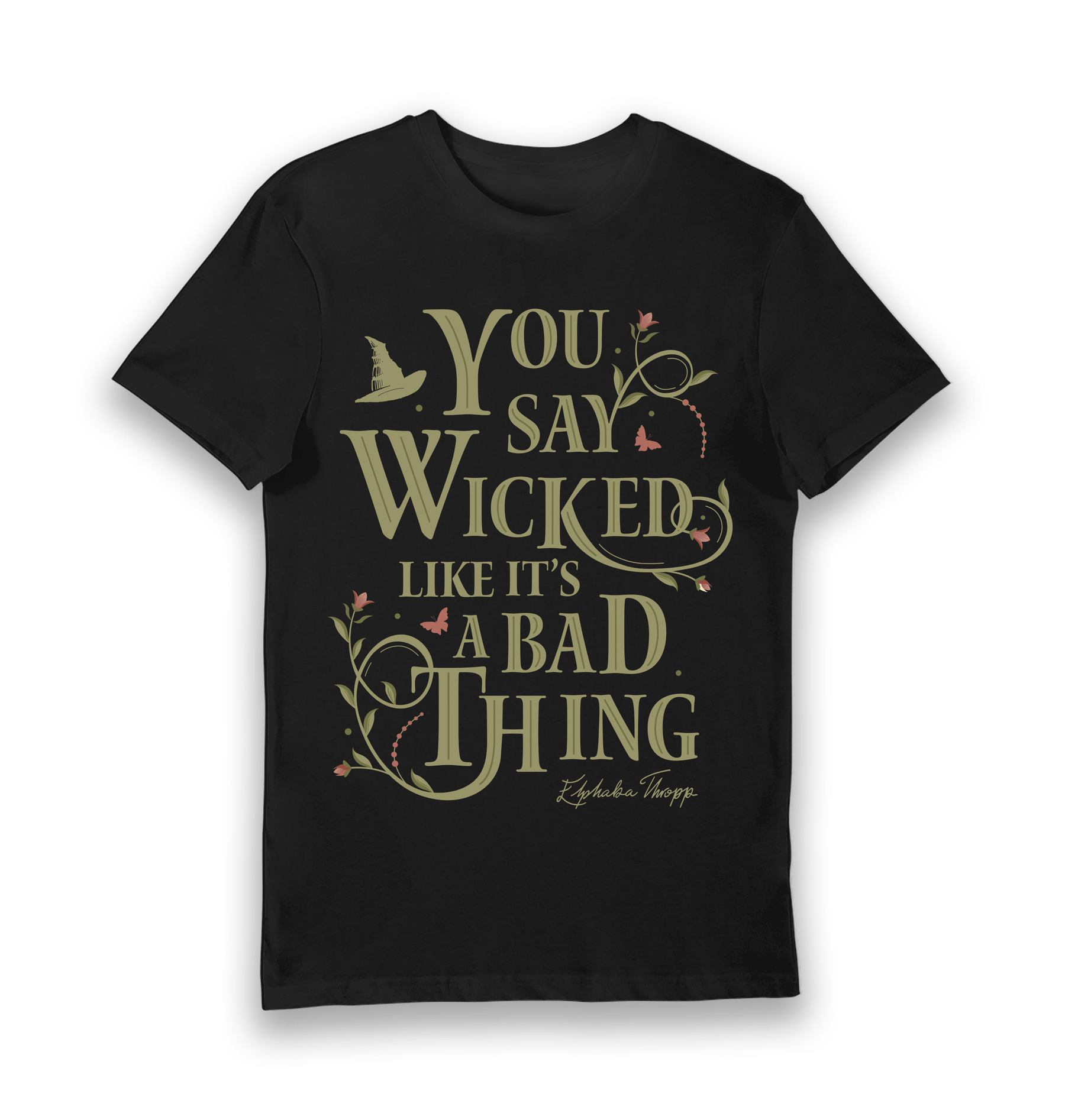 Black Printed T-shirt Front