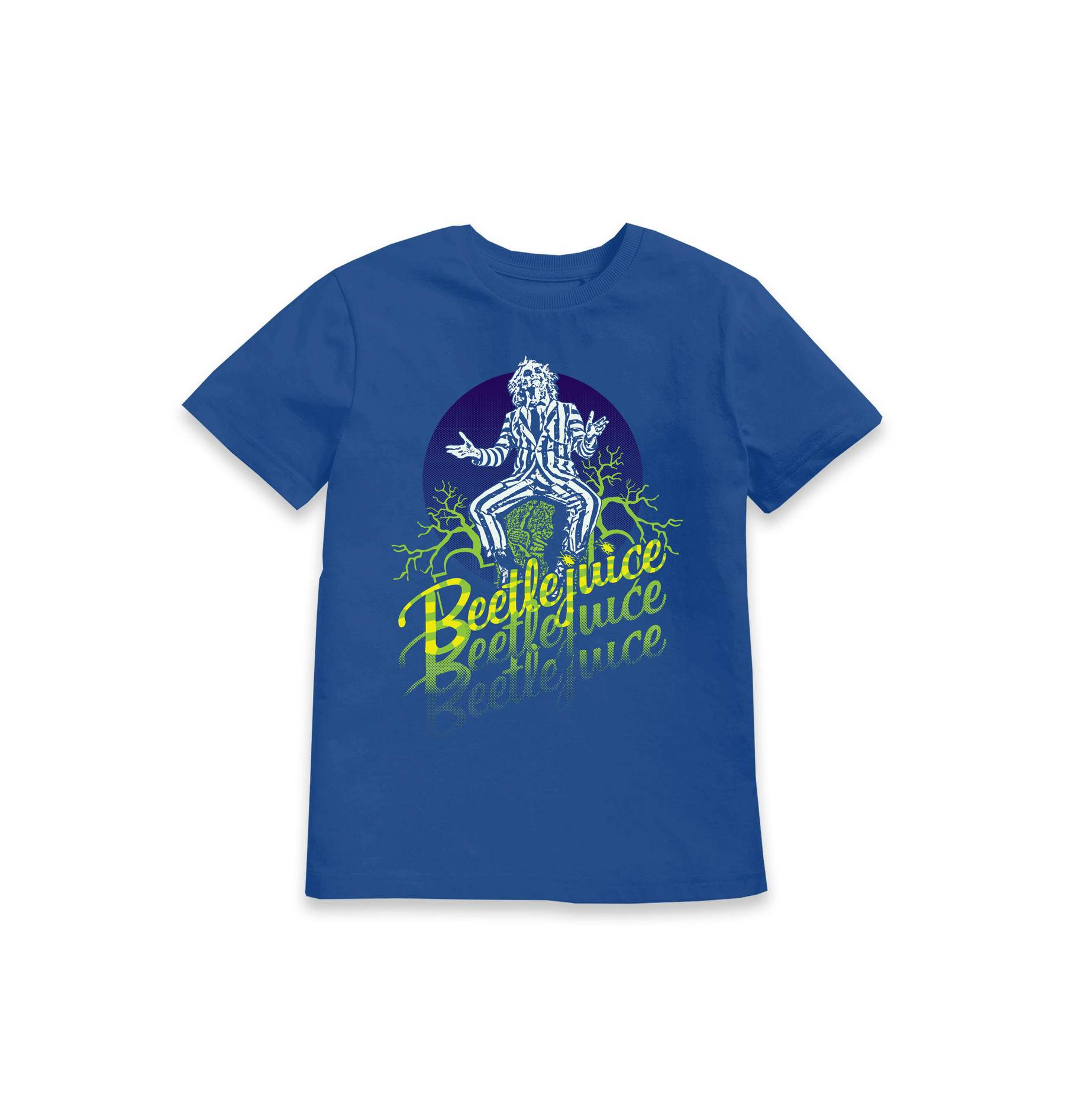 Blue Printed Kids T-Shirt Front