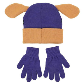 Dog Man Bark Knight Youth Cuff Hat and Knit Gloves Cold Weather Set