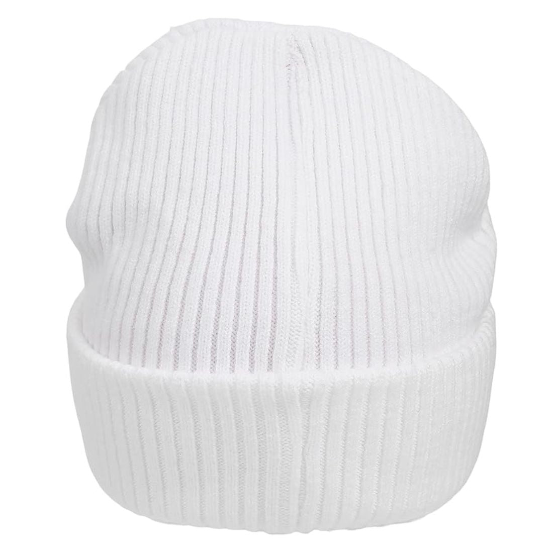 Hello Kitty Embroidered Cuff Beanie - White Ribbed Knit