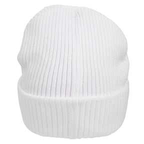 Hello Kitty Embroidered Cuff Beanie - White Ribbed Knit