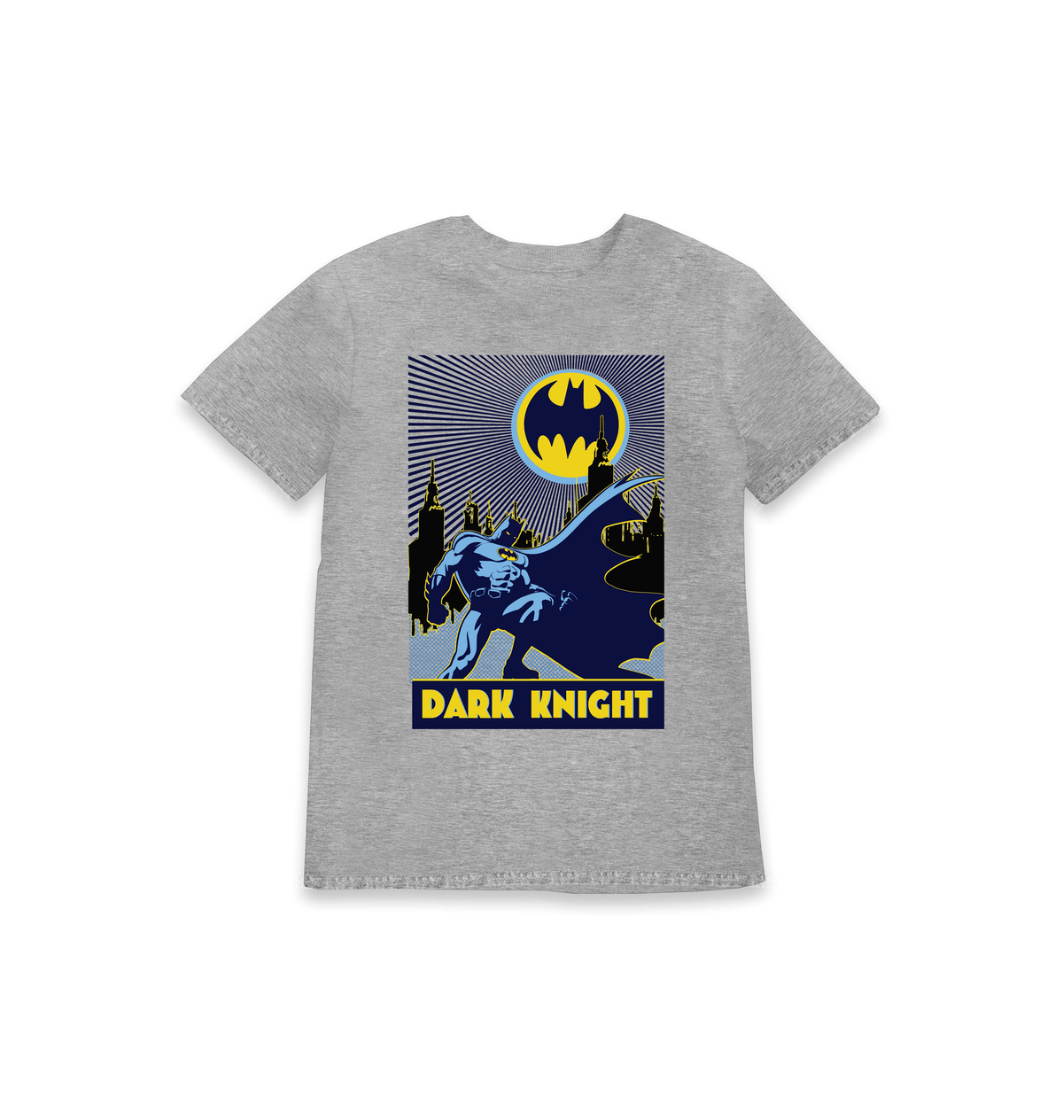 Grey Marl Printed Kids T-Shirt Front