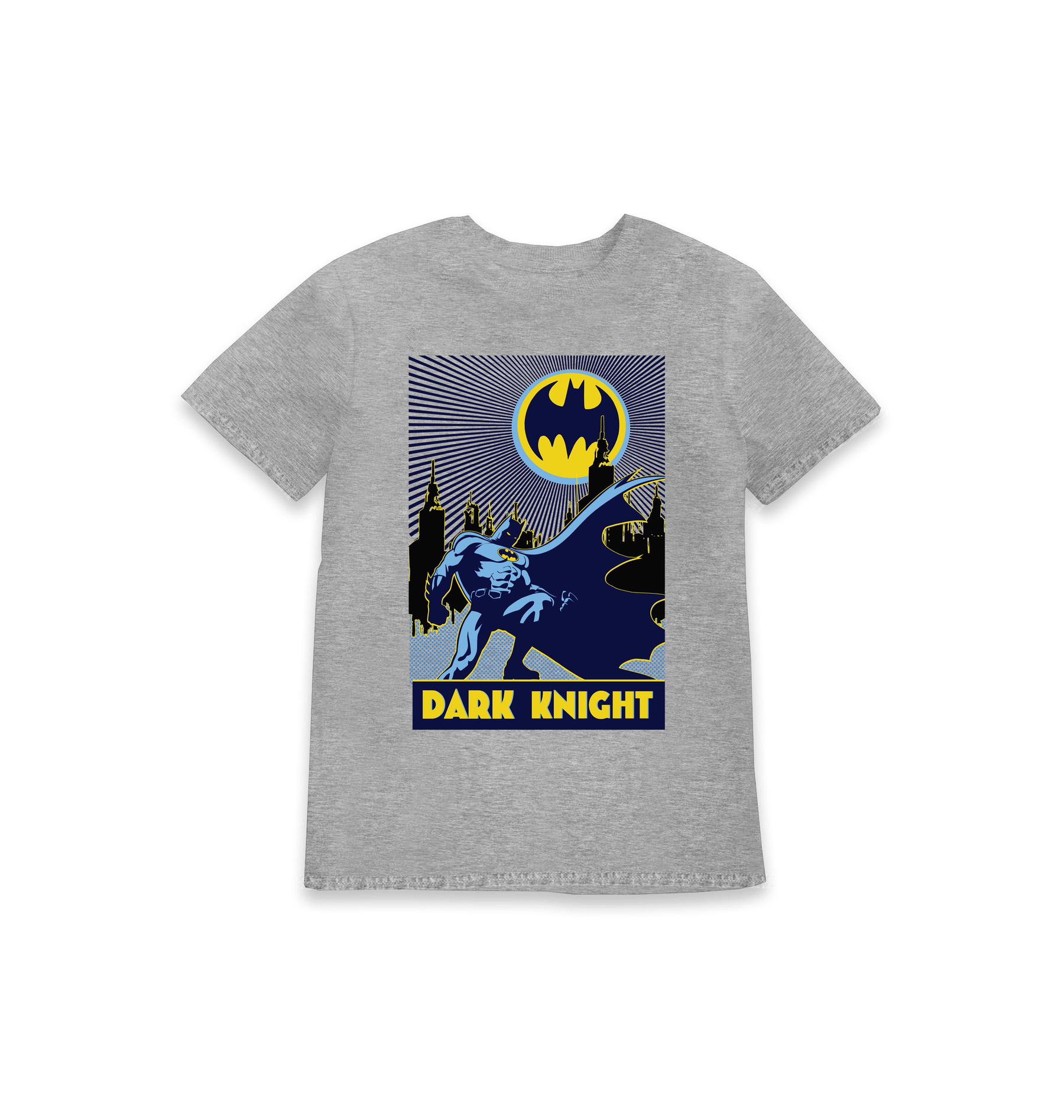 Grey Marl Printed Kids T-Shirt Front