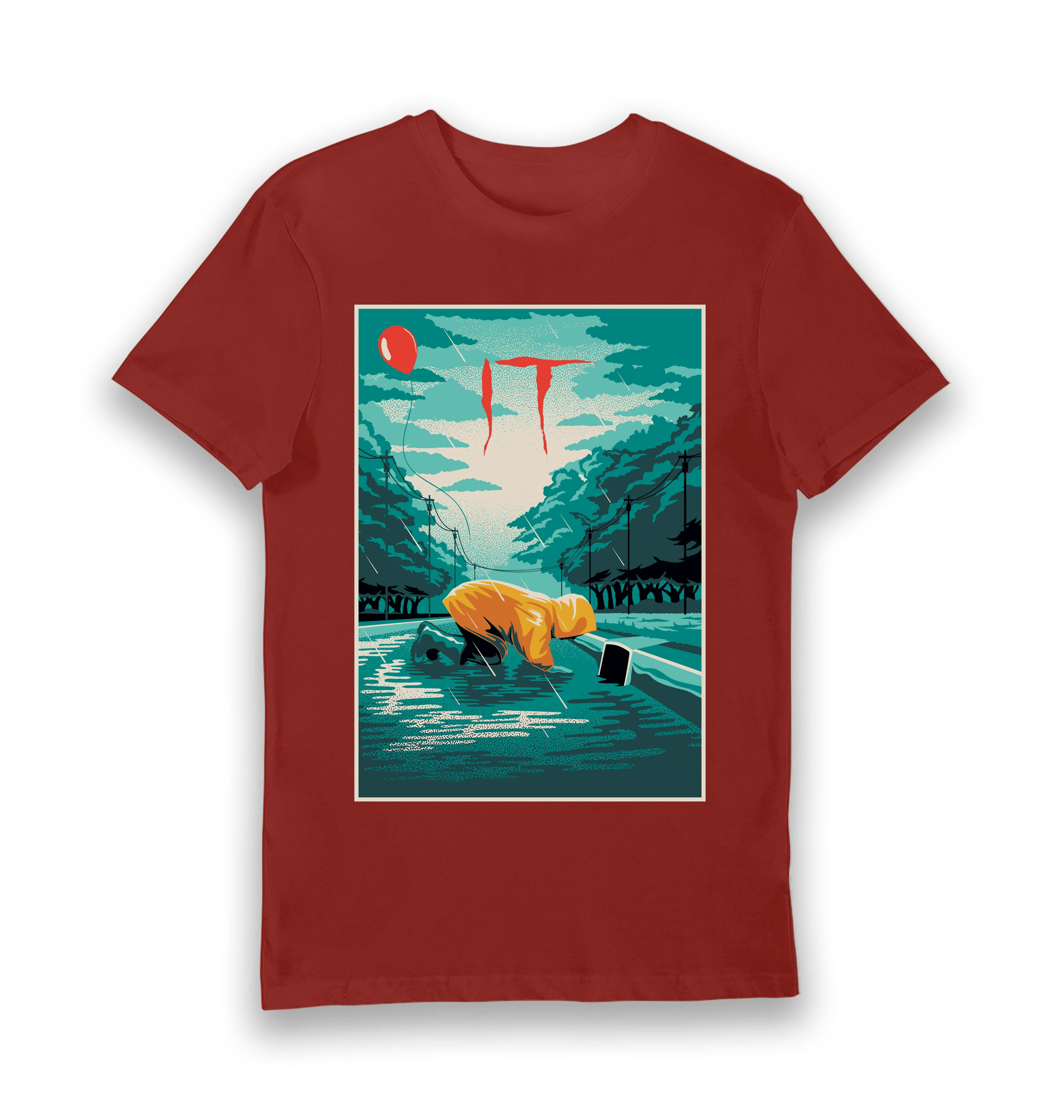 Brick Red Printed T-shirt Front