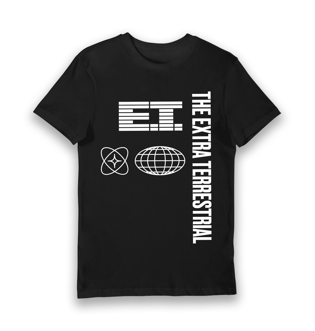 Black Printed T-shirt Front