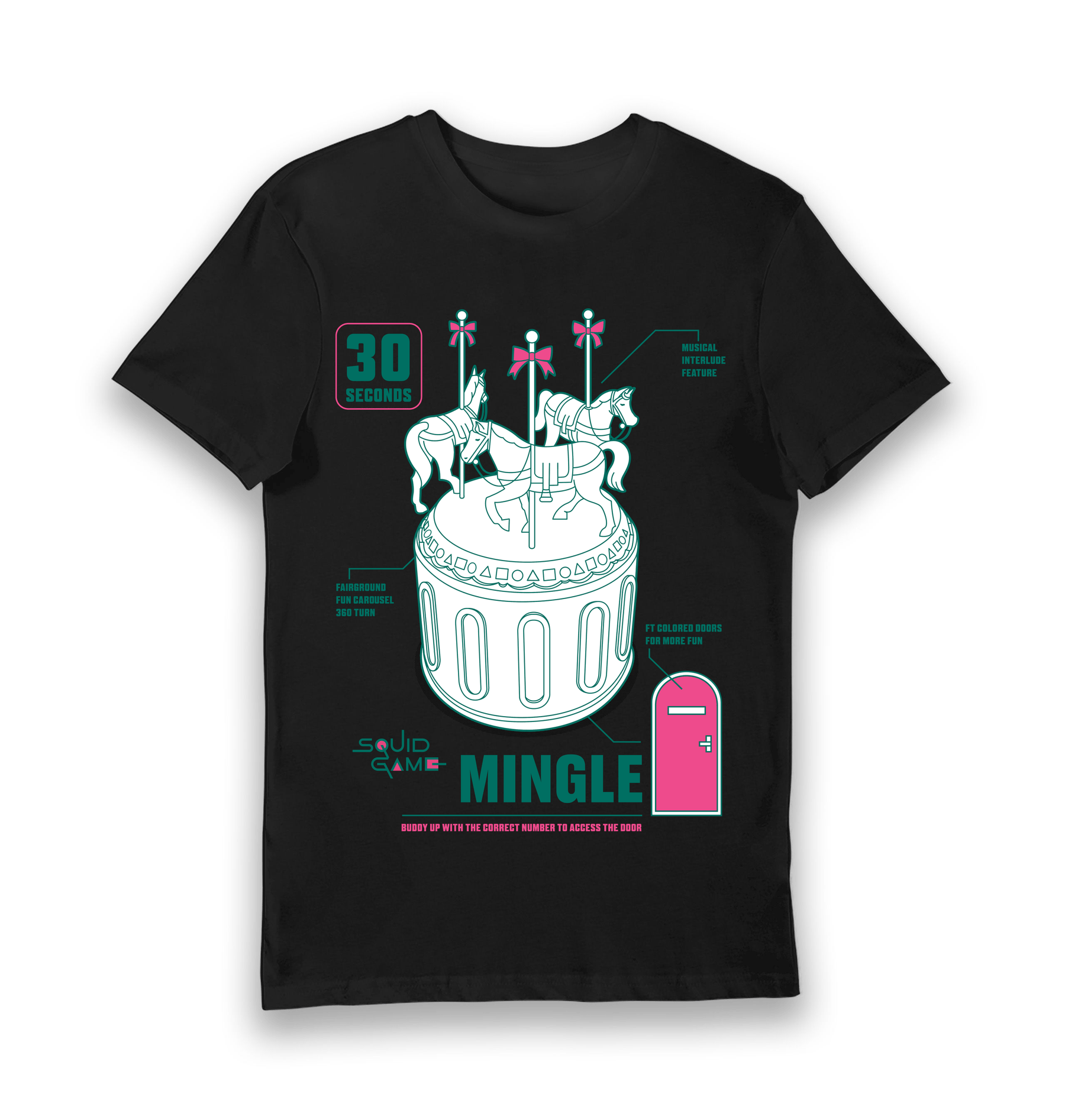 Black Printed T-shirt Front