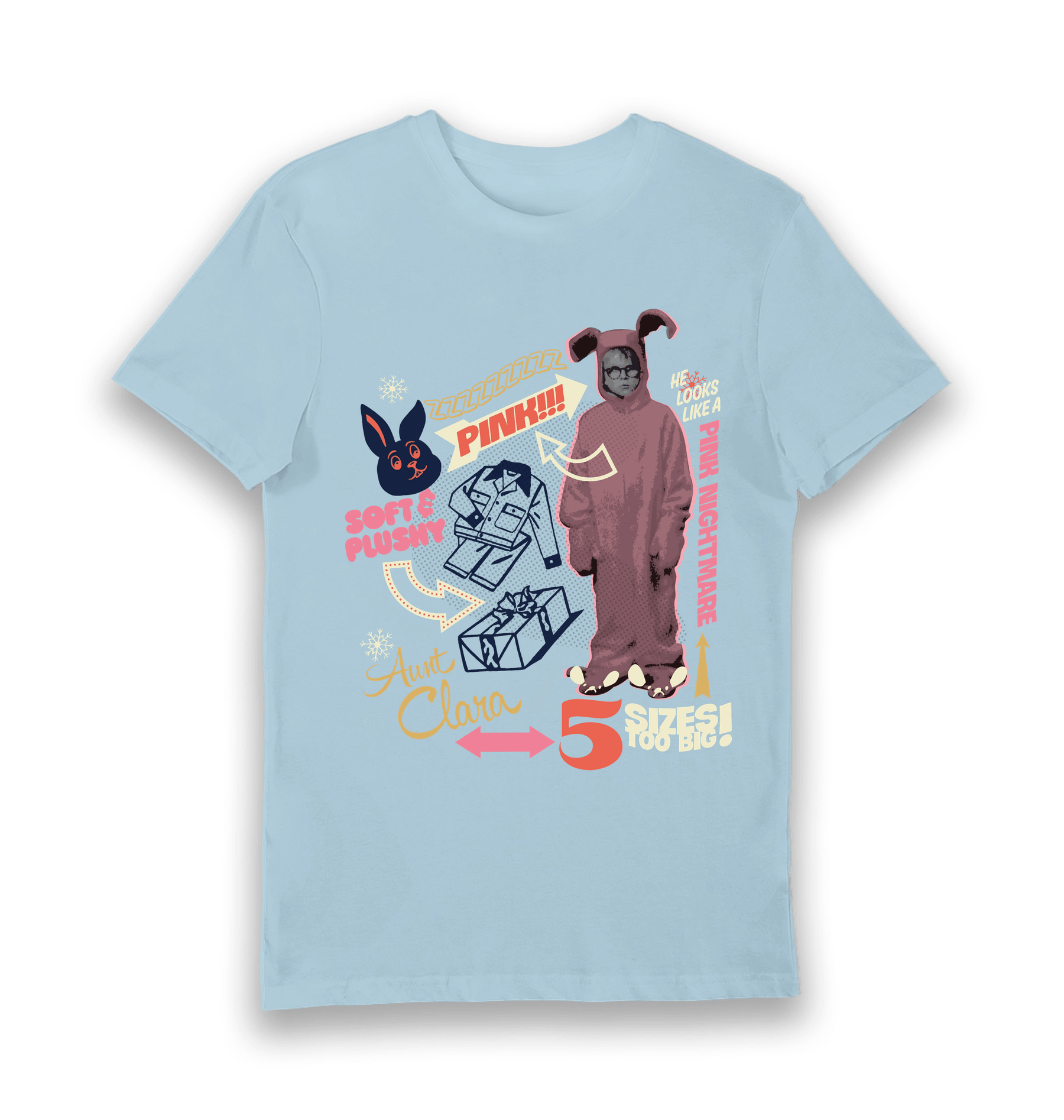 Light Blue Printed T-shirt Front
