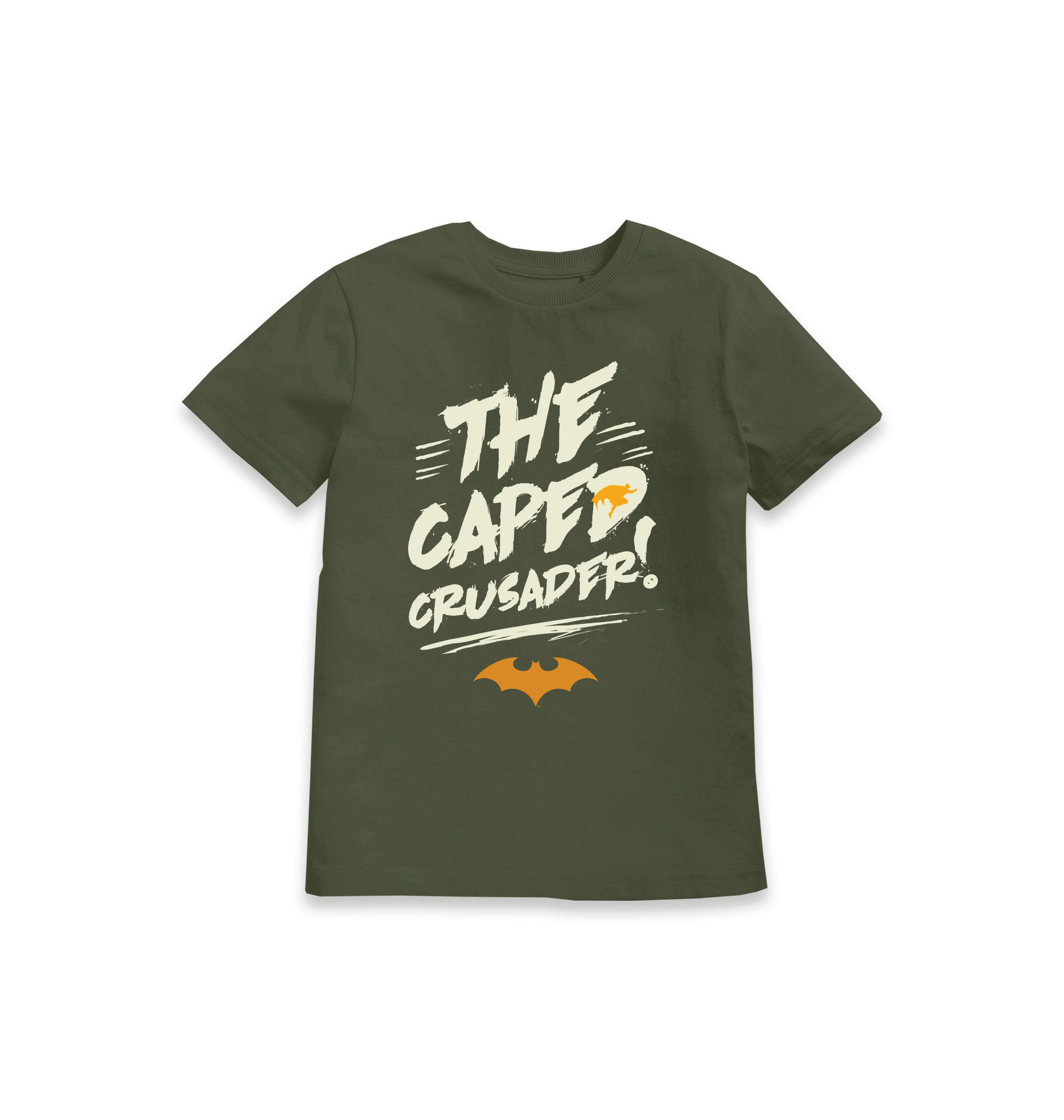 Khaki Printed Kids T-Shirt Front