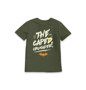 Khaki Printed Kids T-Shirt Front