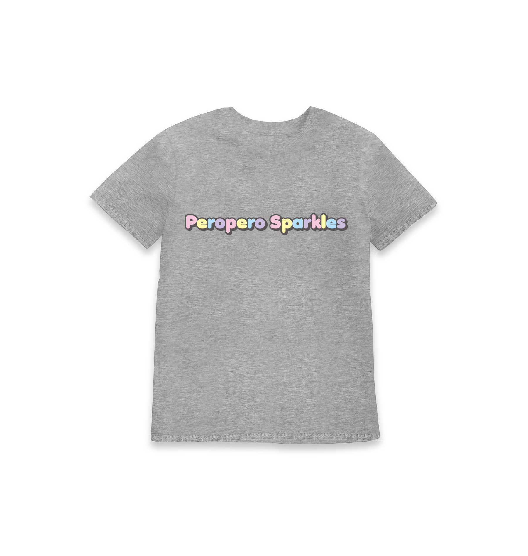 Grey Marl Printed Kids T-Shirt Front