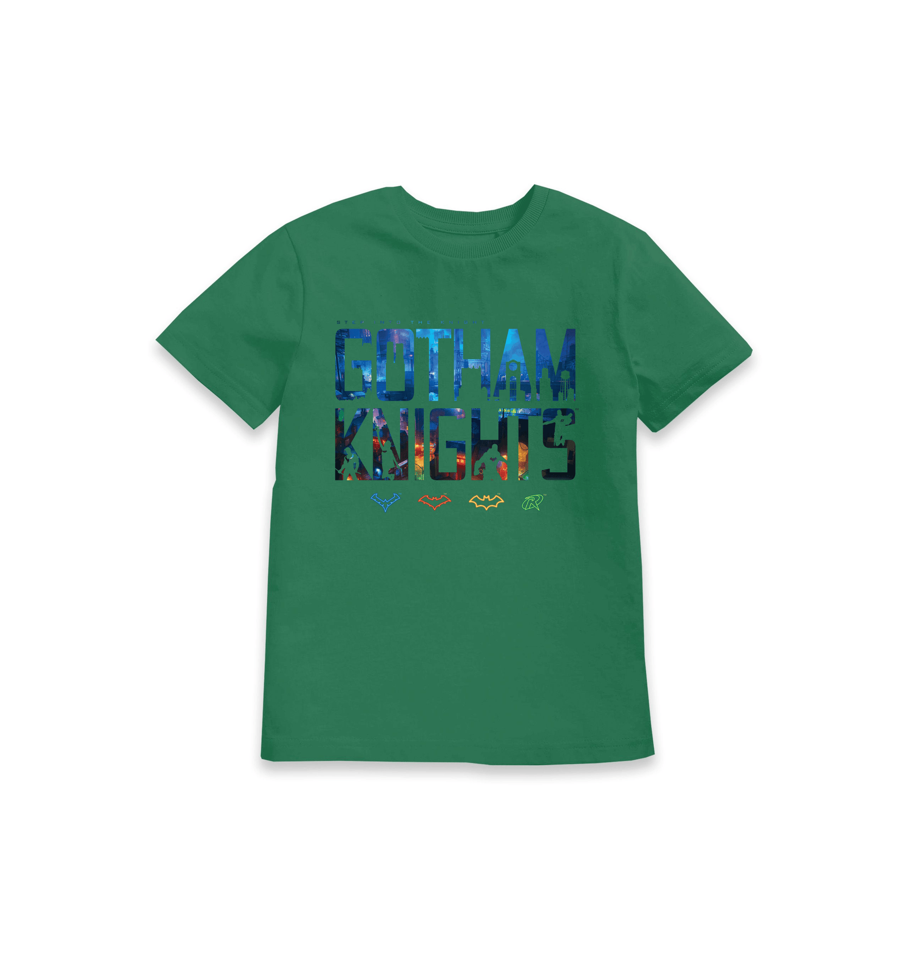 Green Printed Kids T-Shirt Front