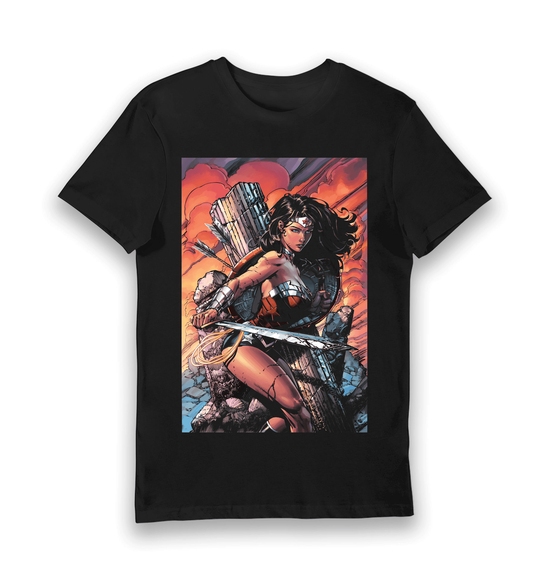 Black Printed T-shirt Front