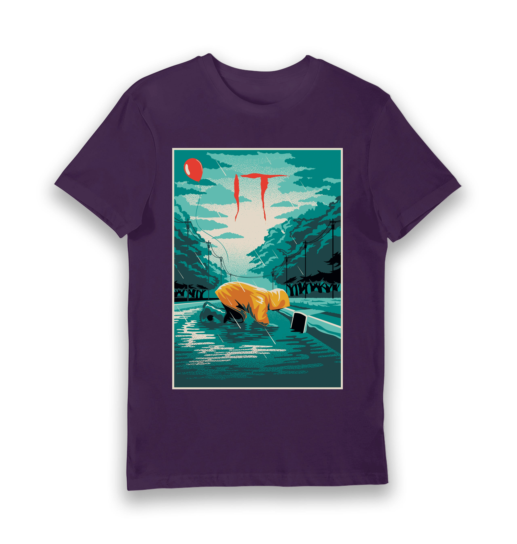 Purple Printed T-shirt Front