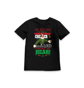 Black Printed Kids T-Shirt Front