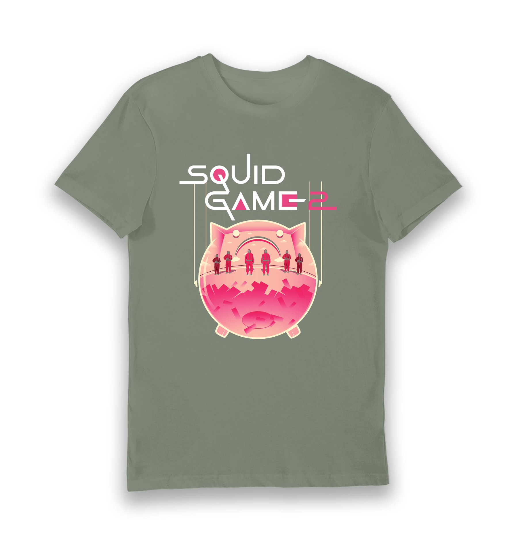 Khaki Printed T-shirt Front