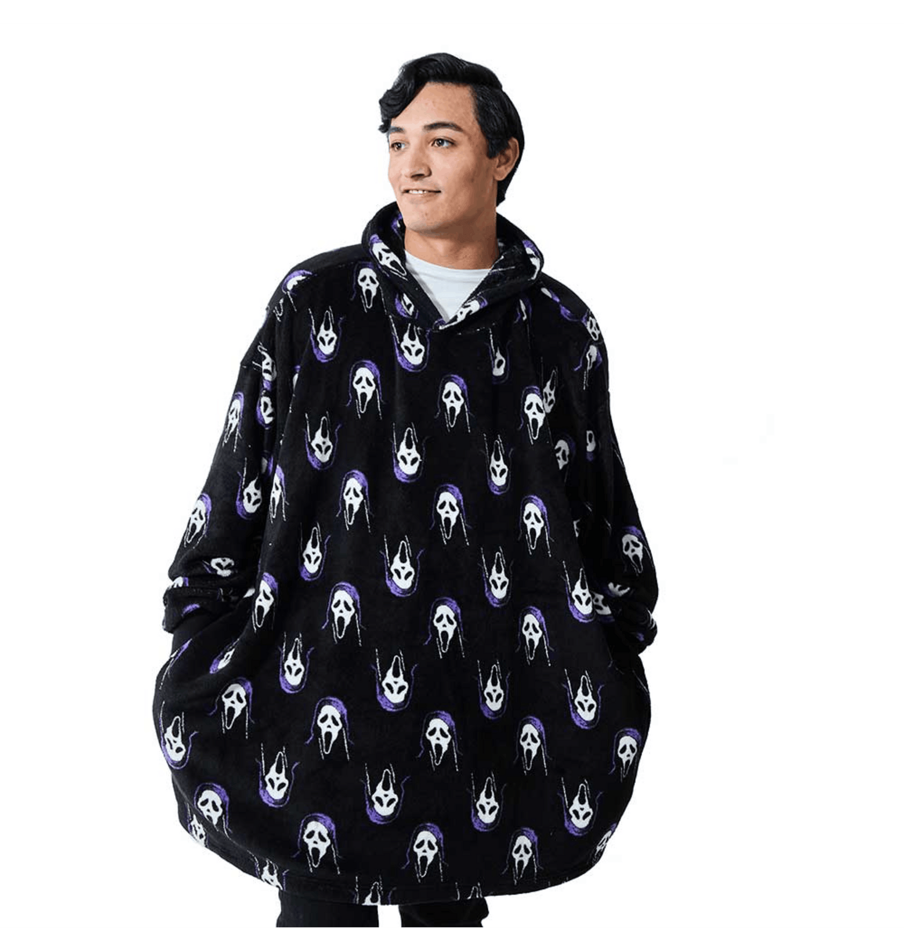 Black Printed Hoody Front