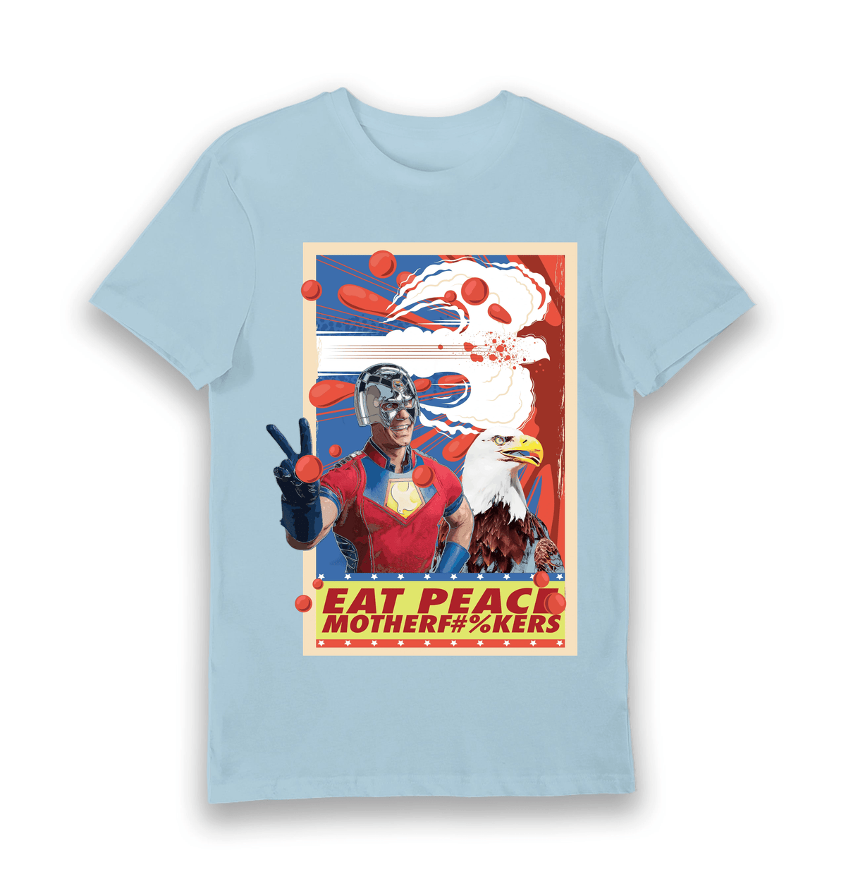 Light Blue Printed T-shirt Front