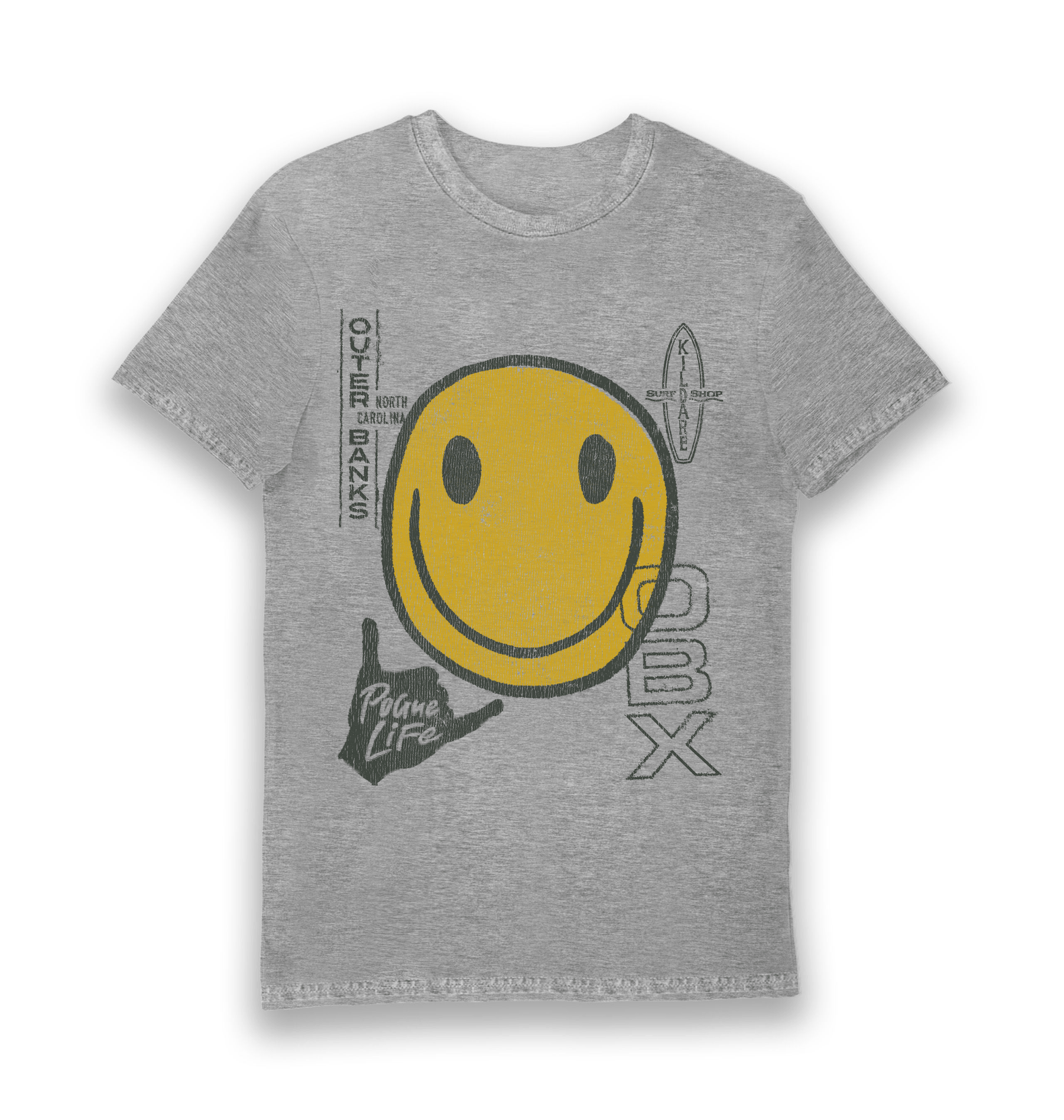 Sports Grey Printed T-shirt Front