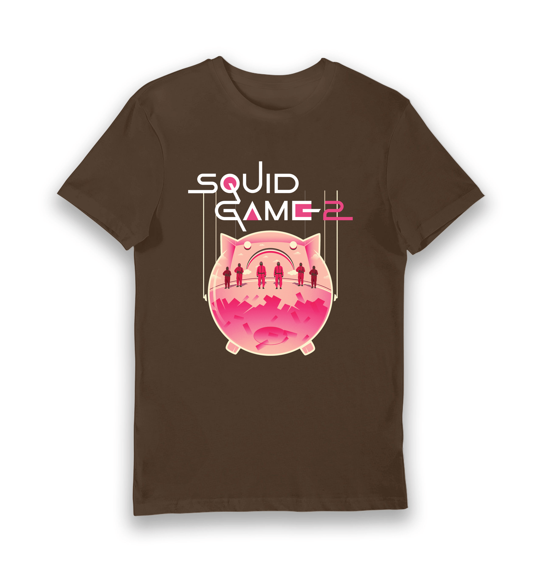 Brown Printed T-shirt Front