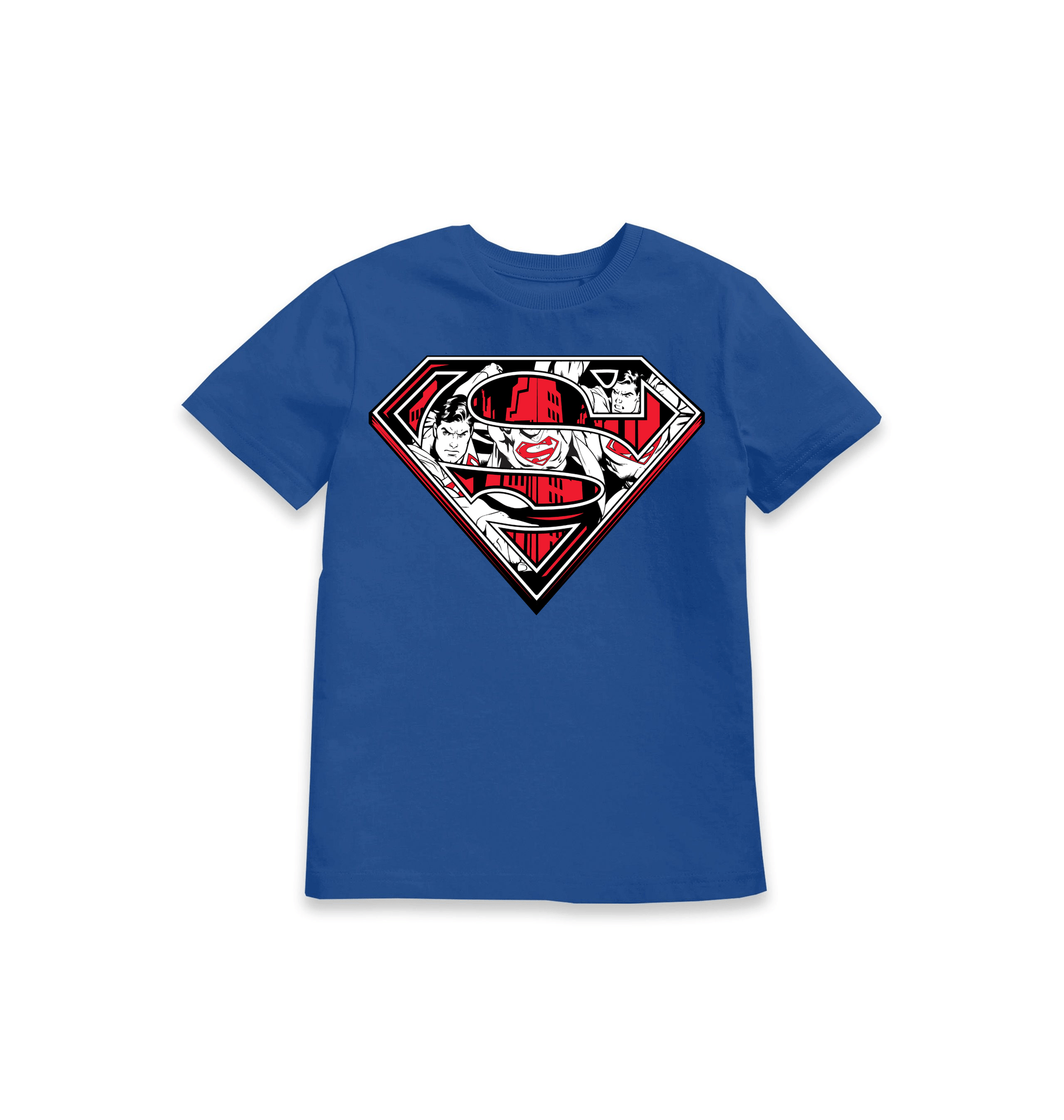 Blue Printed Kids T-Shirt Front