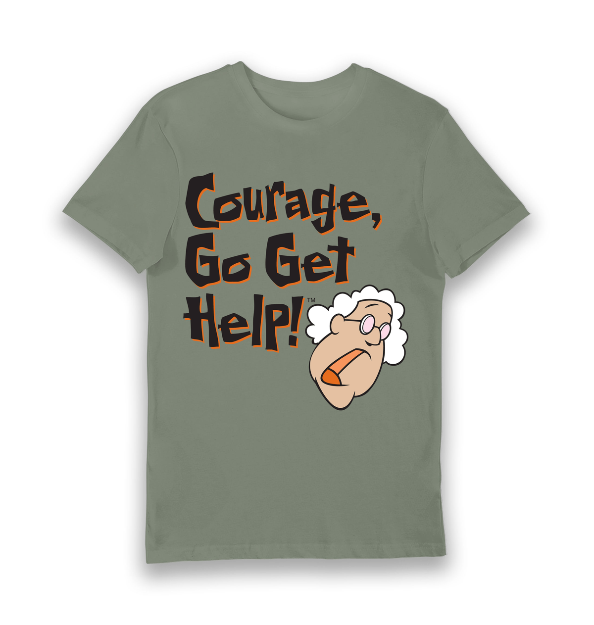 Khaki Printed T-shirt Front