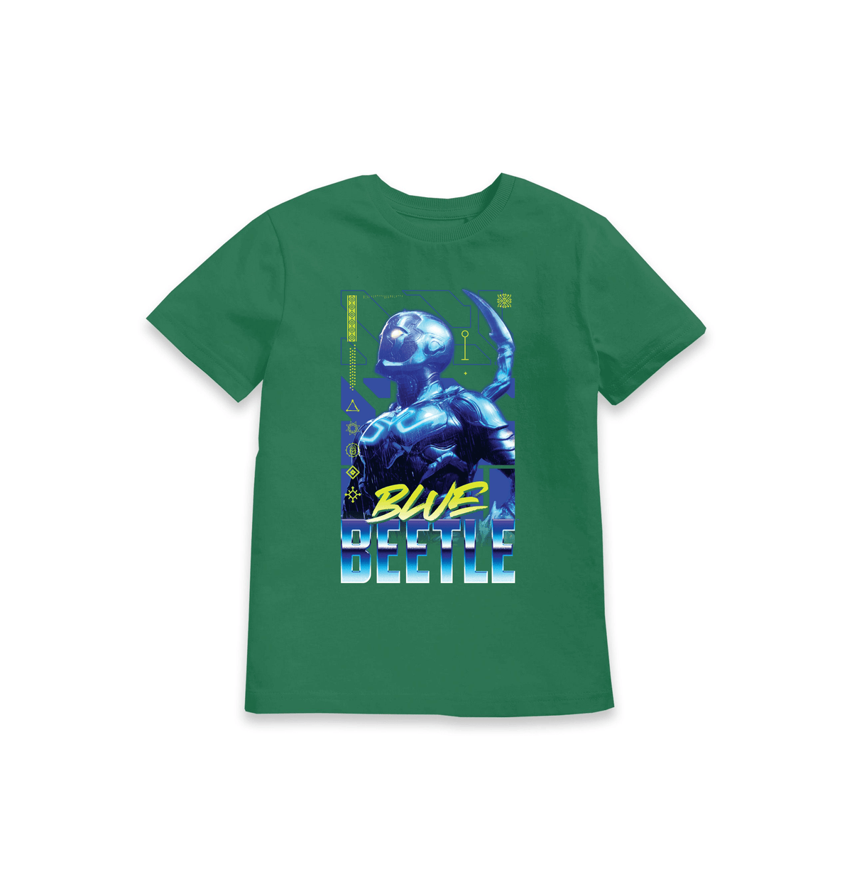 Green Printed Kids T-Shirt Front