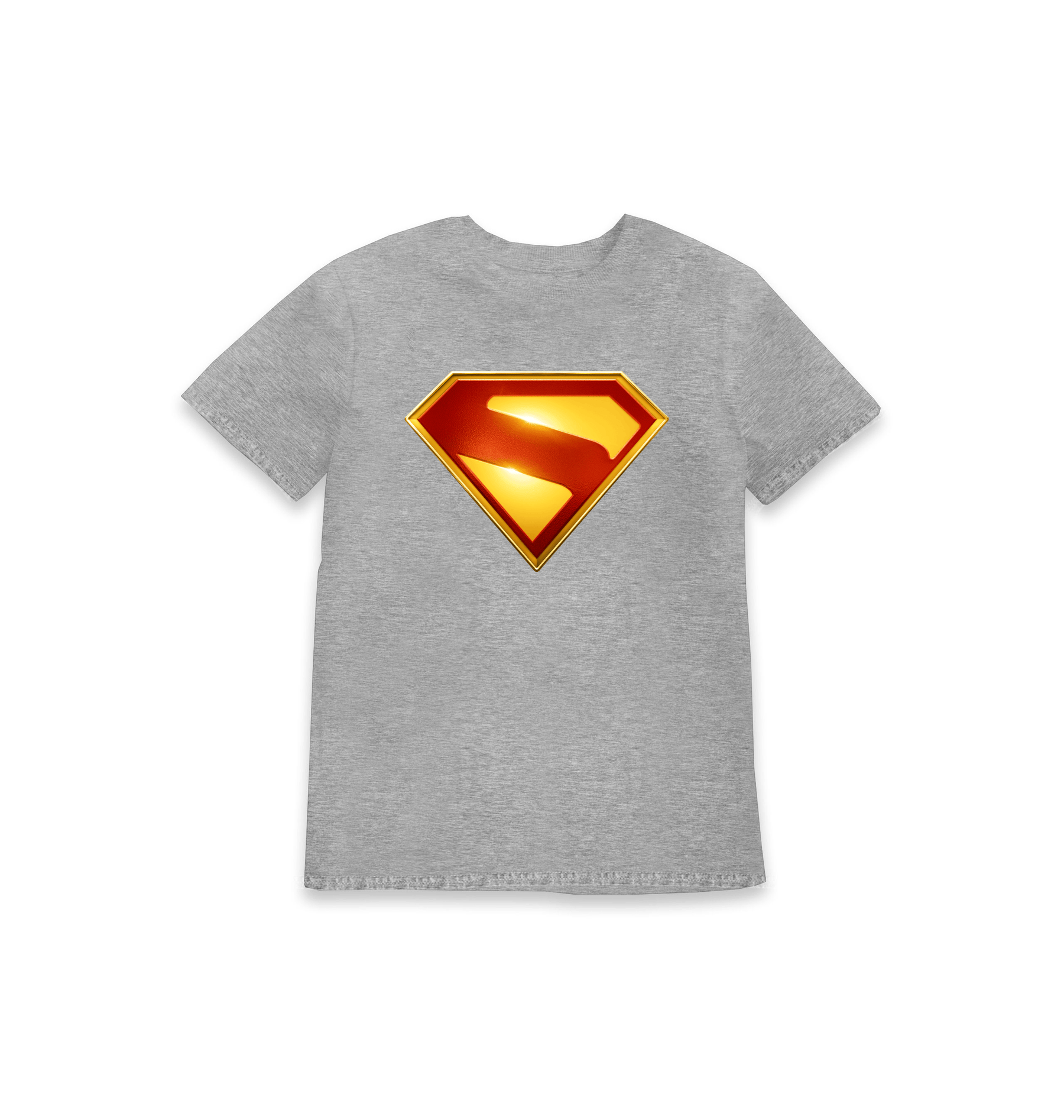 Grey Marl Printed Kids T-Shirt Front