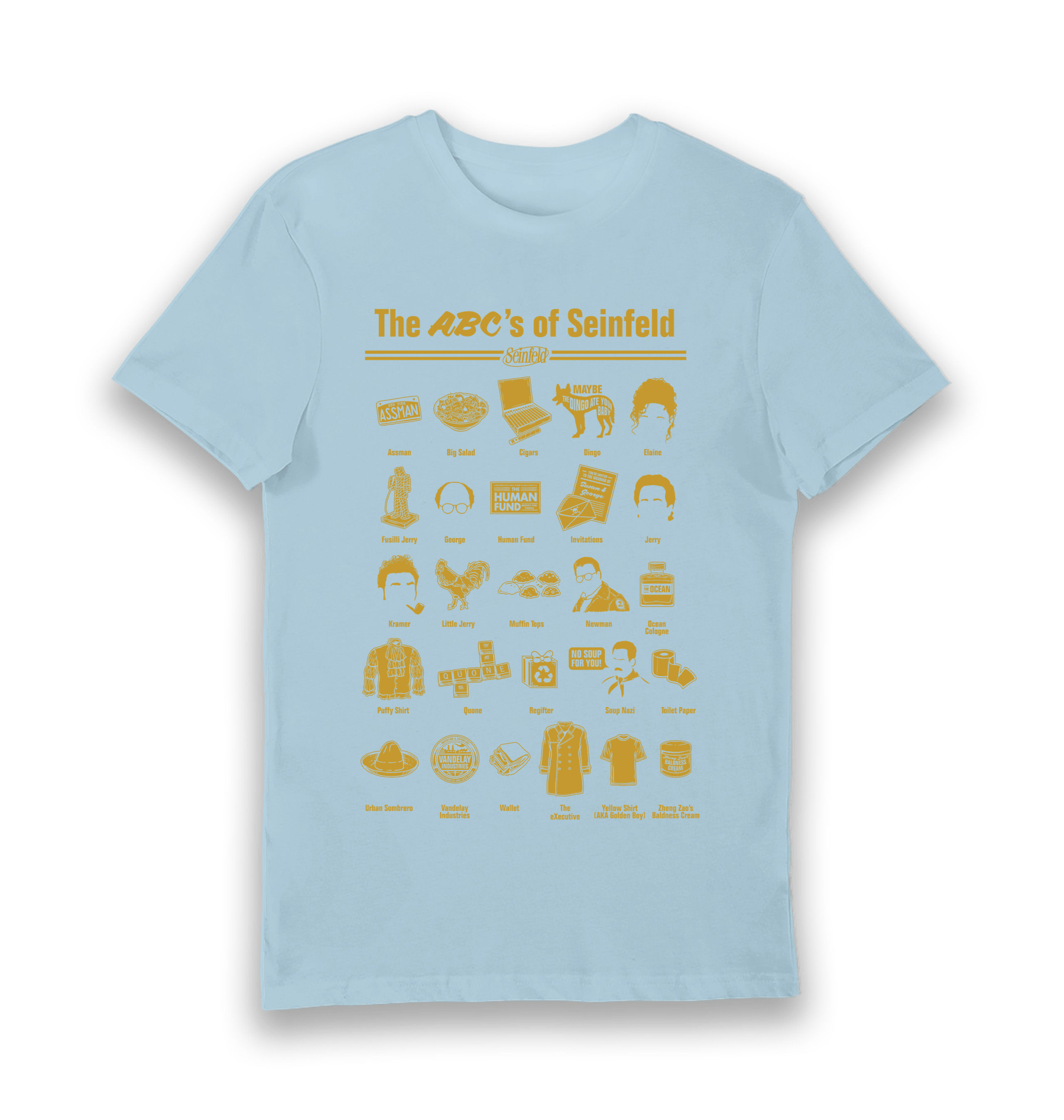 Light Blue Printed T-shirt Front