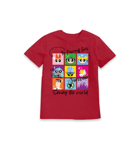 Red Printed Kids T-Shirt Front