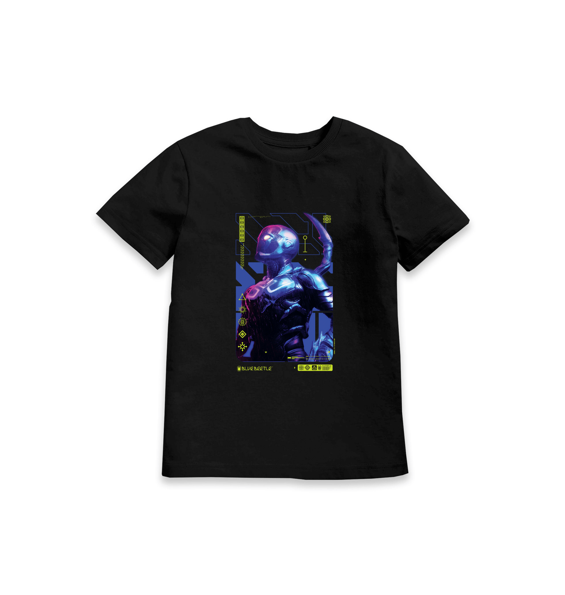 Black Printed Kids T-Shirt Front