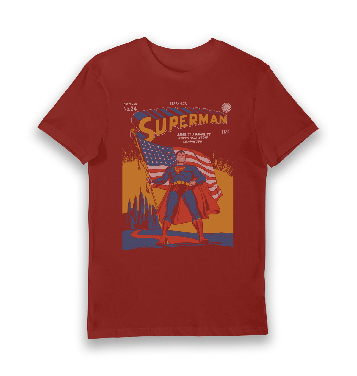 Brick Red Printed T-shirt Front