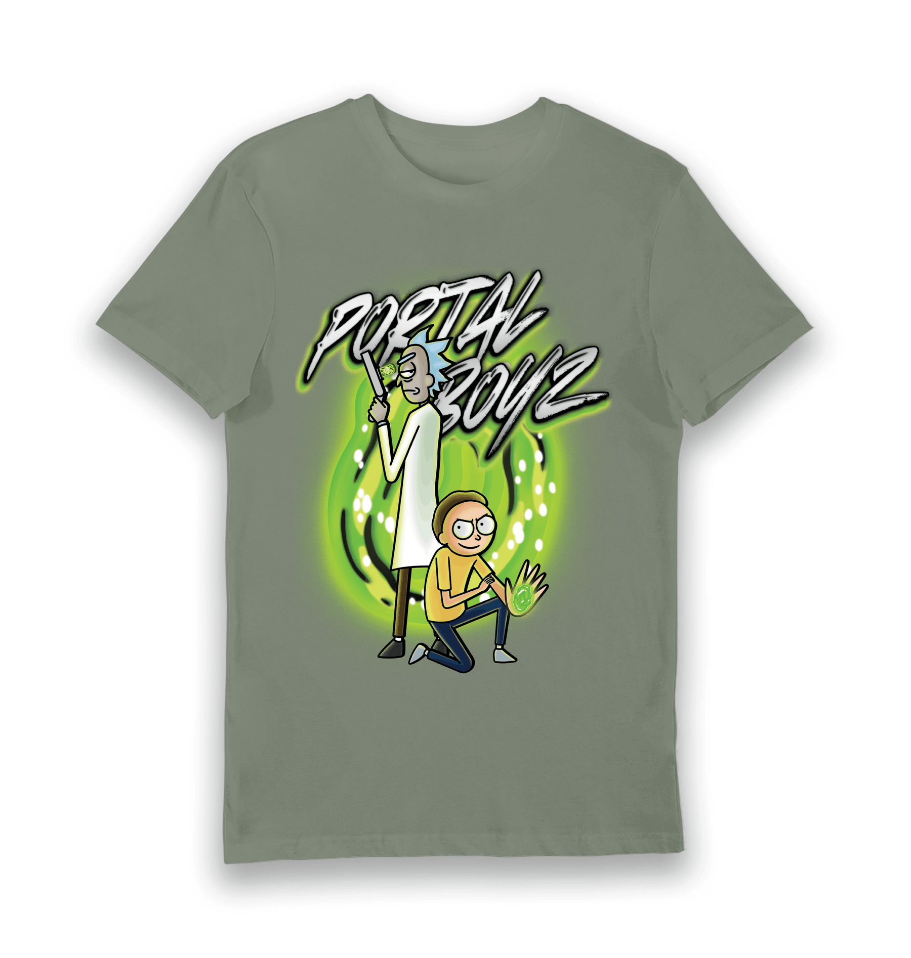 Khaki Printed T-shirt Front