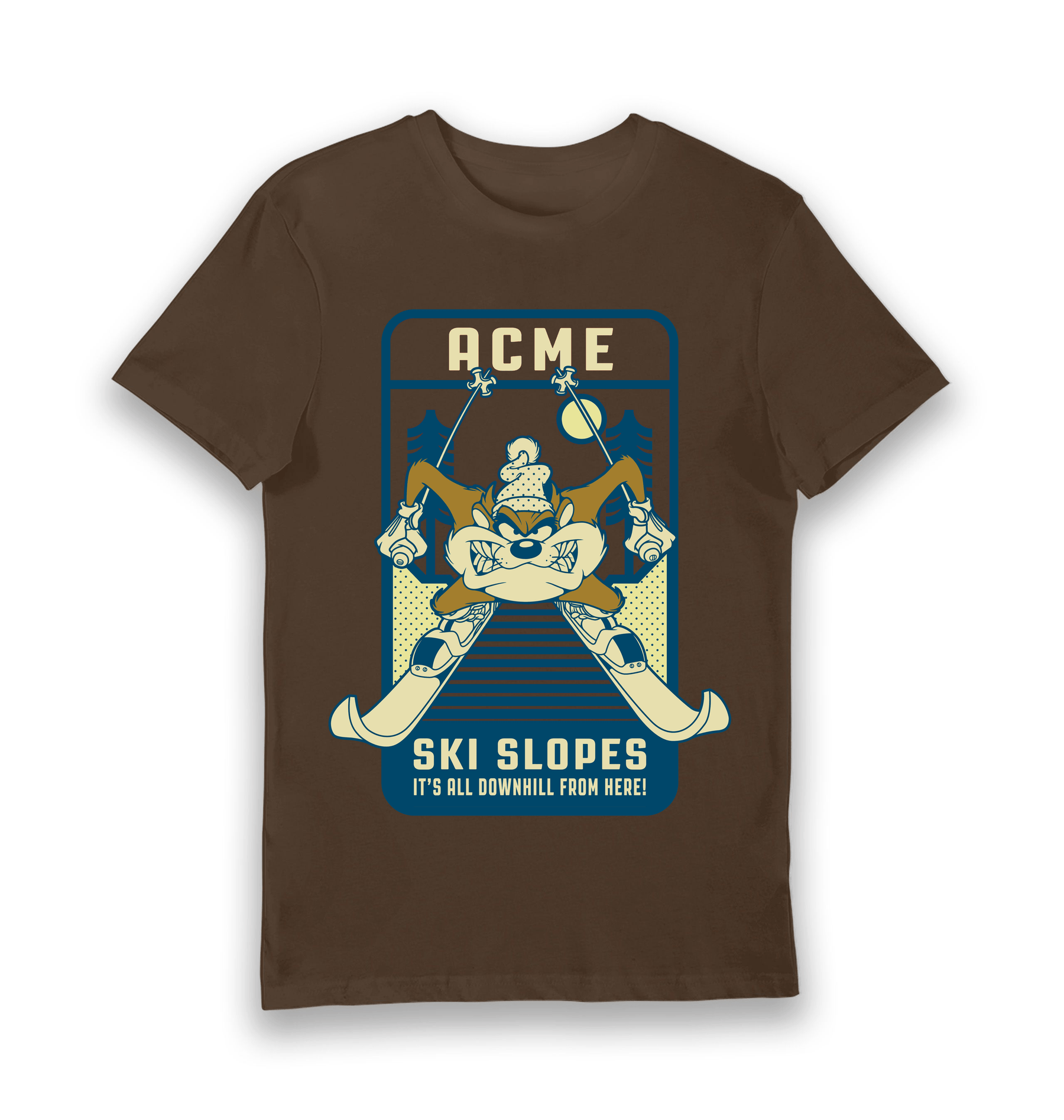 Brown Printed T-shirt Front