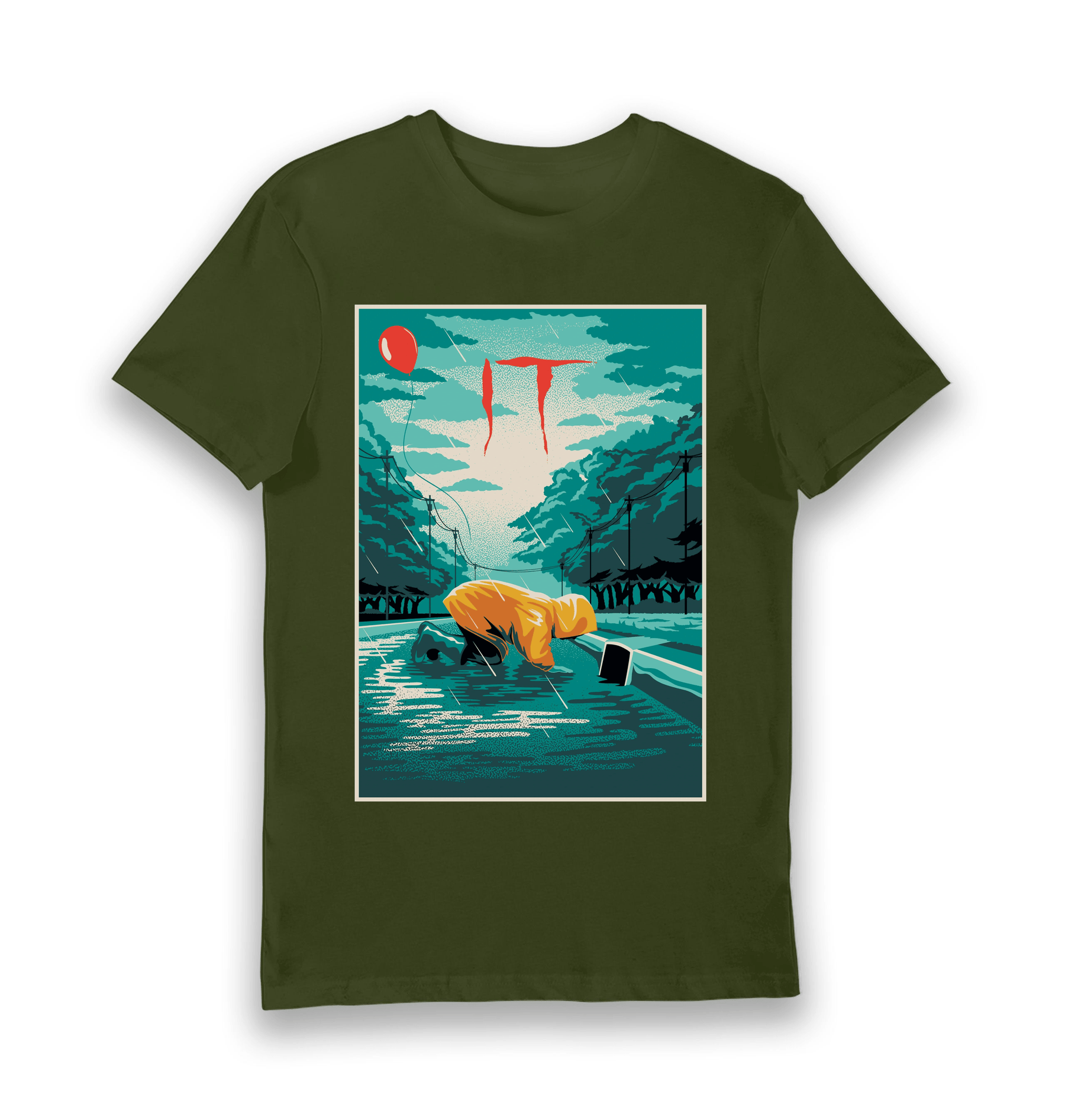 Forest Green Printed T-shirt Front
