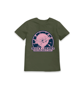 Khaki Printed Kids T-Shirt Front