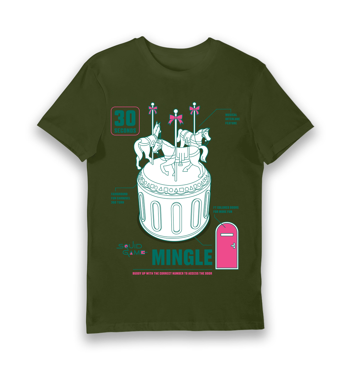 Forest Green Printed T-shirt Front