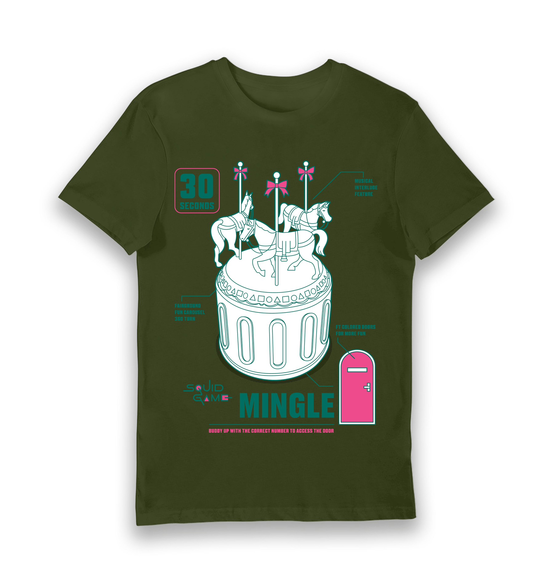 Forest Green Printed T-shirt Front