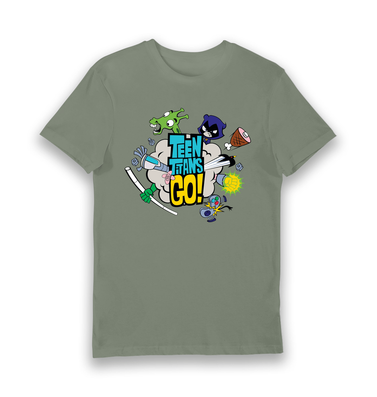 Khaki Printed T-shirt Front