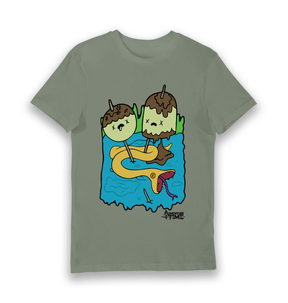 Khaki Printed T-shirt Front
