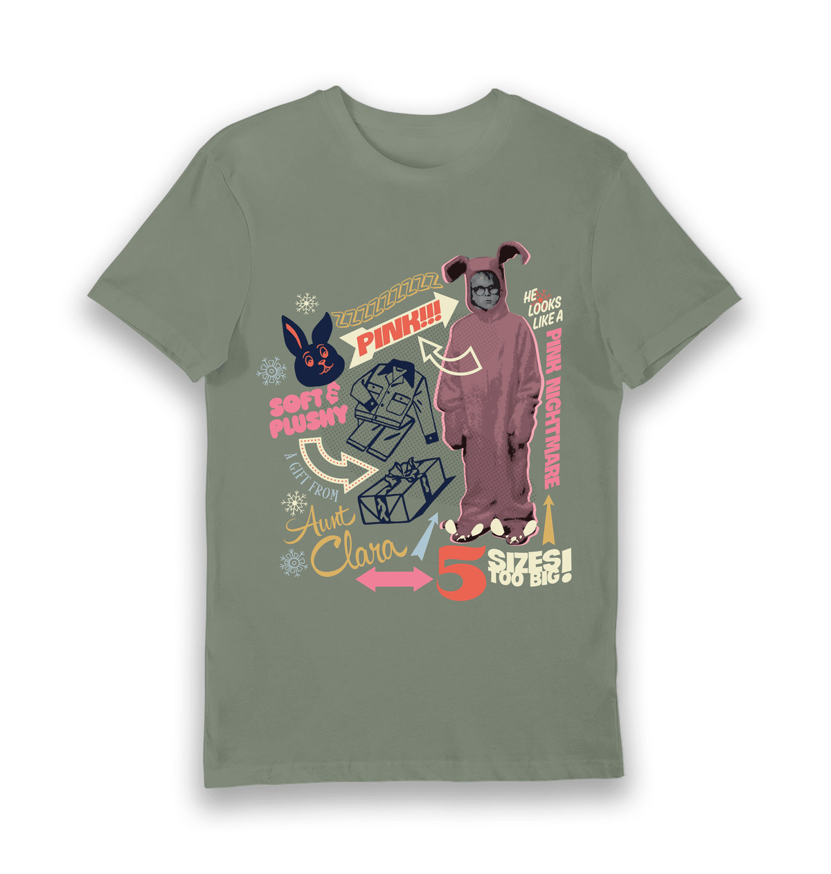 Khaki Printed T-shirt Front