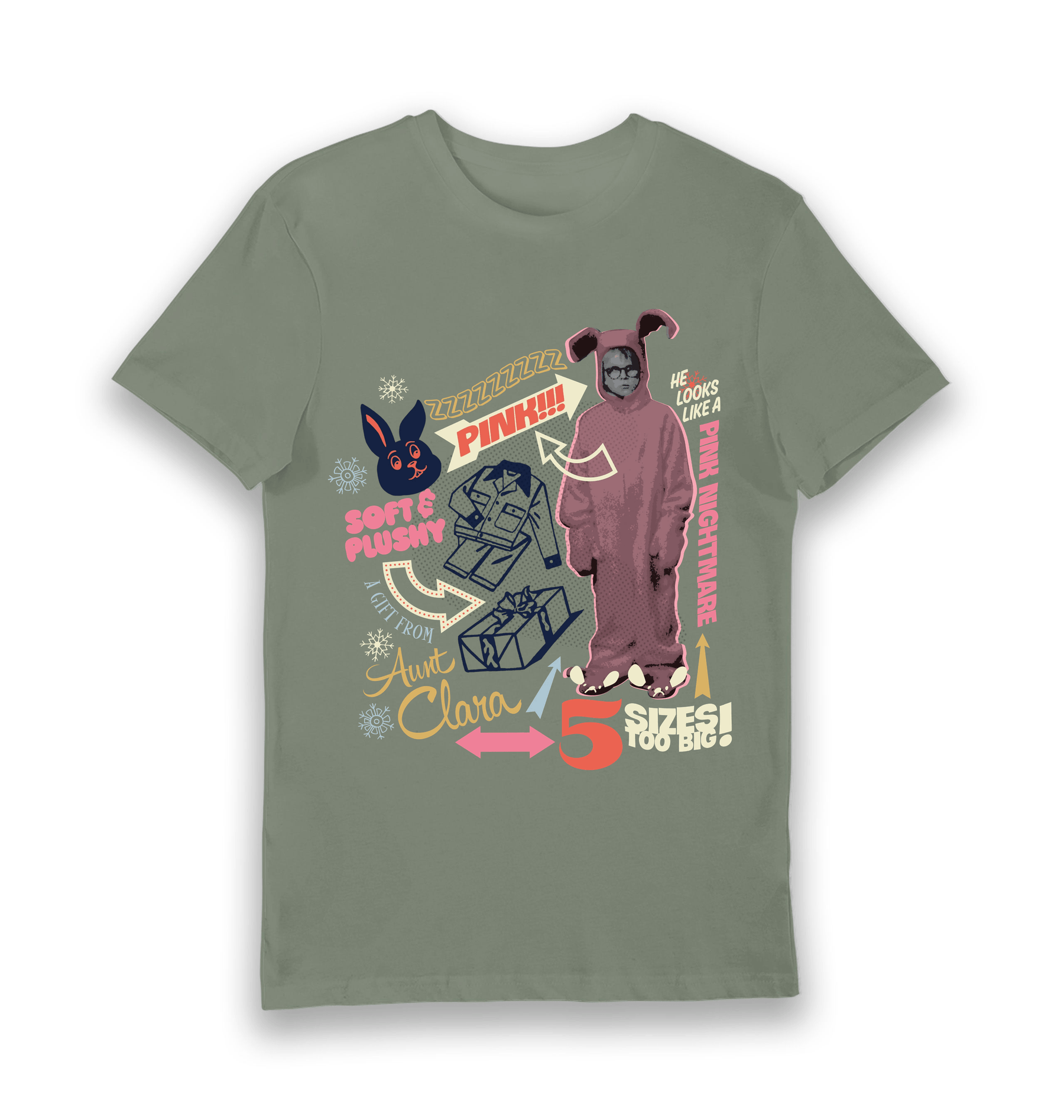 Khaki Printed T-shirt Front