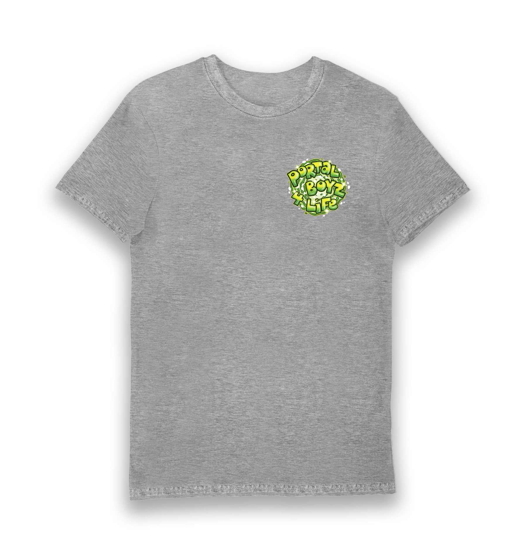 Sports Grey Printed T-shirt Front