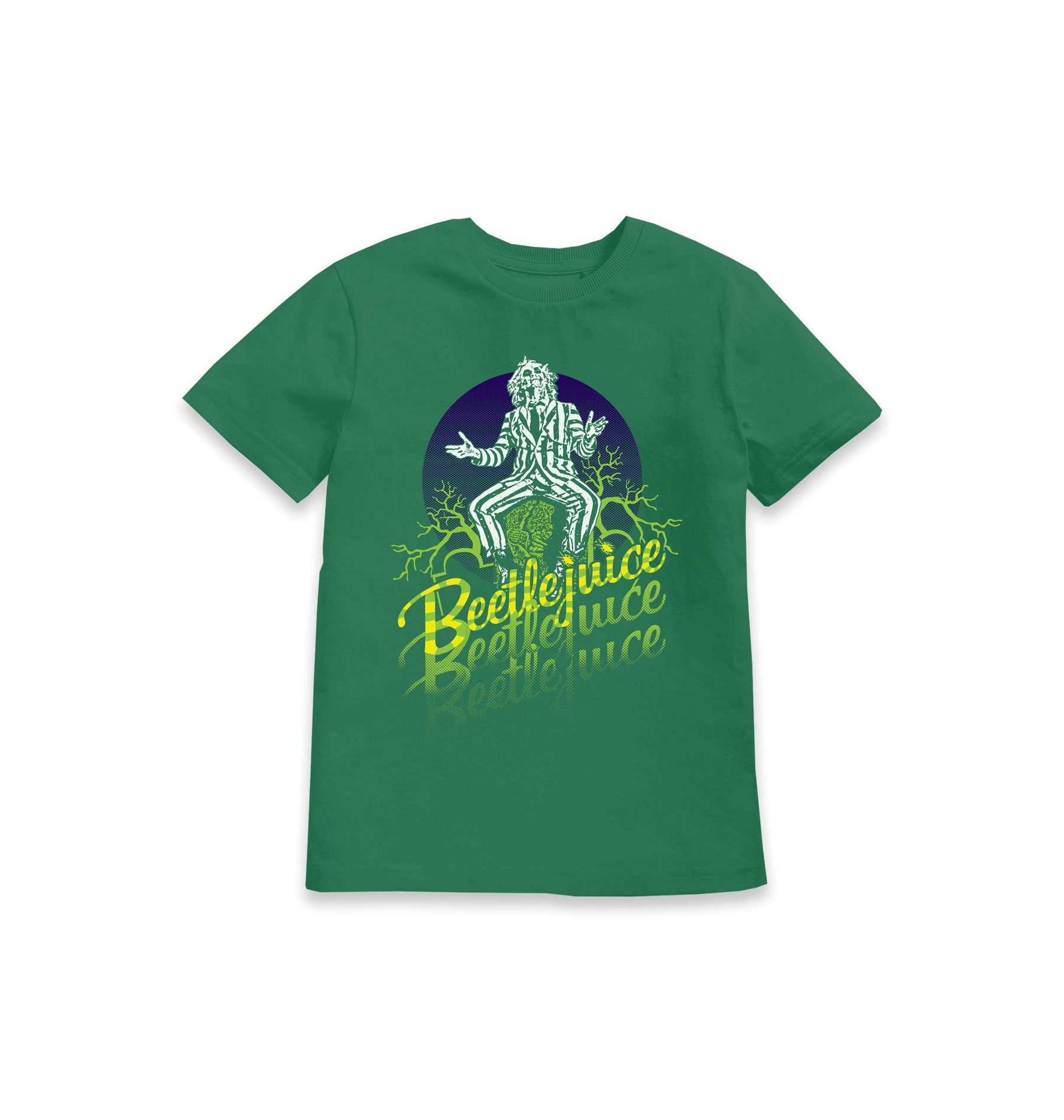 Green Printed Kids T-Shirt Front