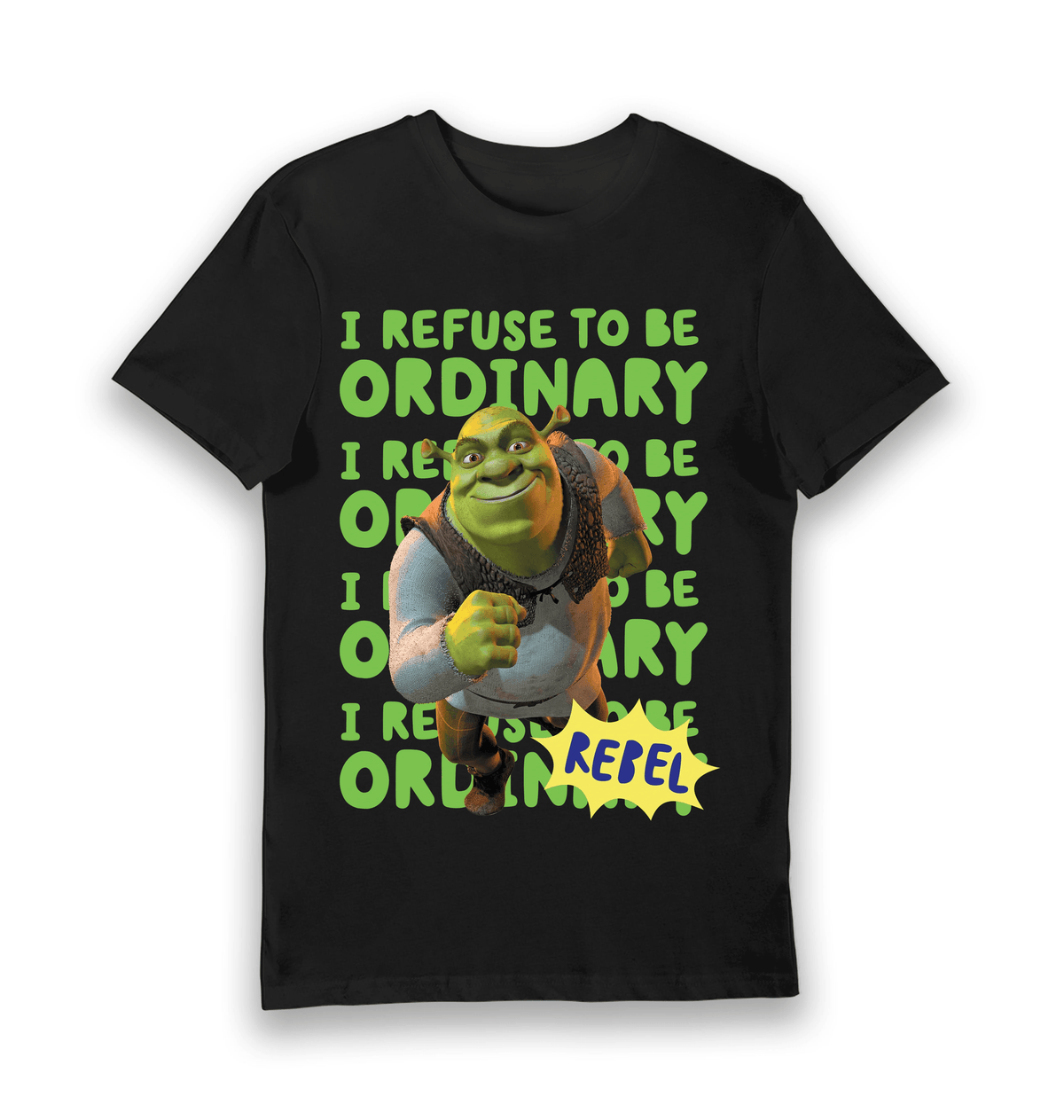 Black Printed T-shirt Front