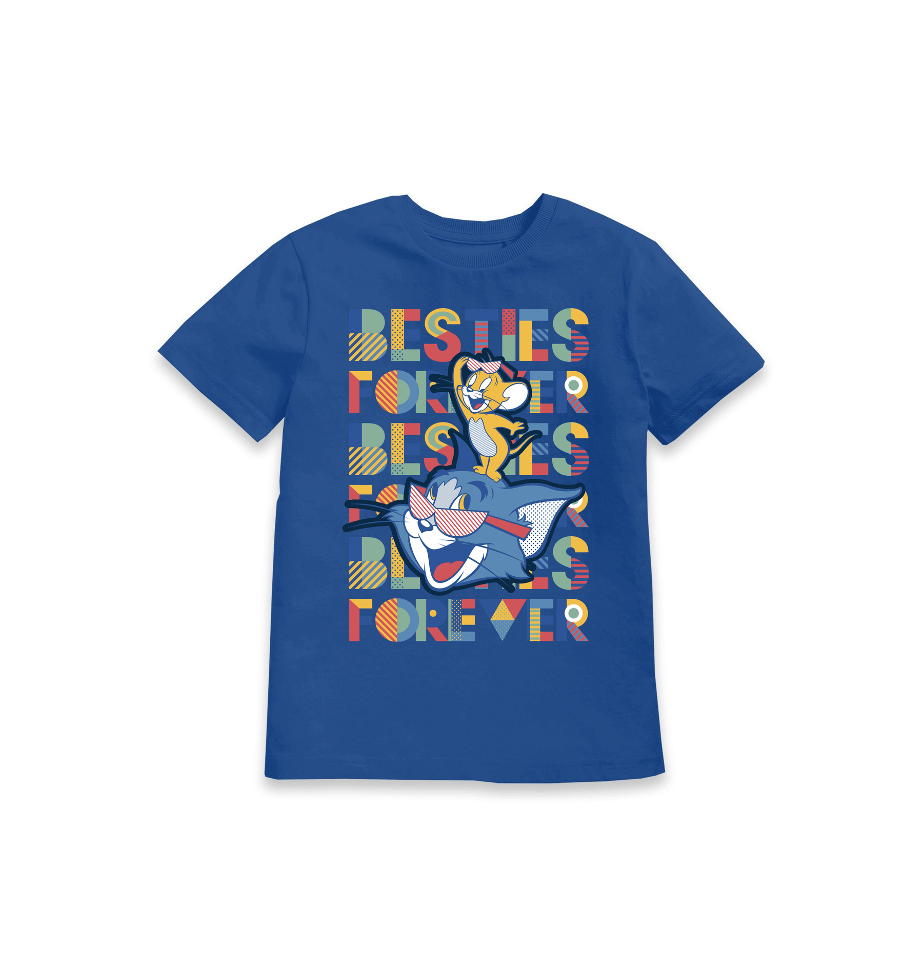 Blue Printed Kids T-Shirt Front