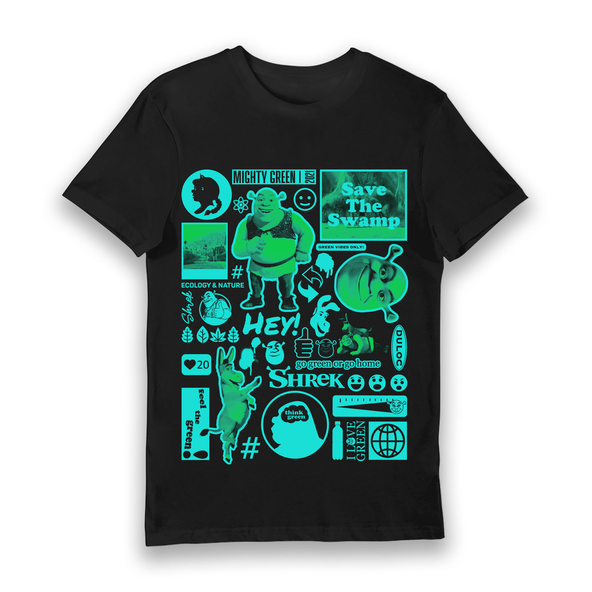 Black Printed T-shirt Front