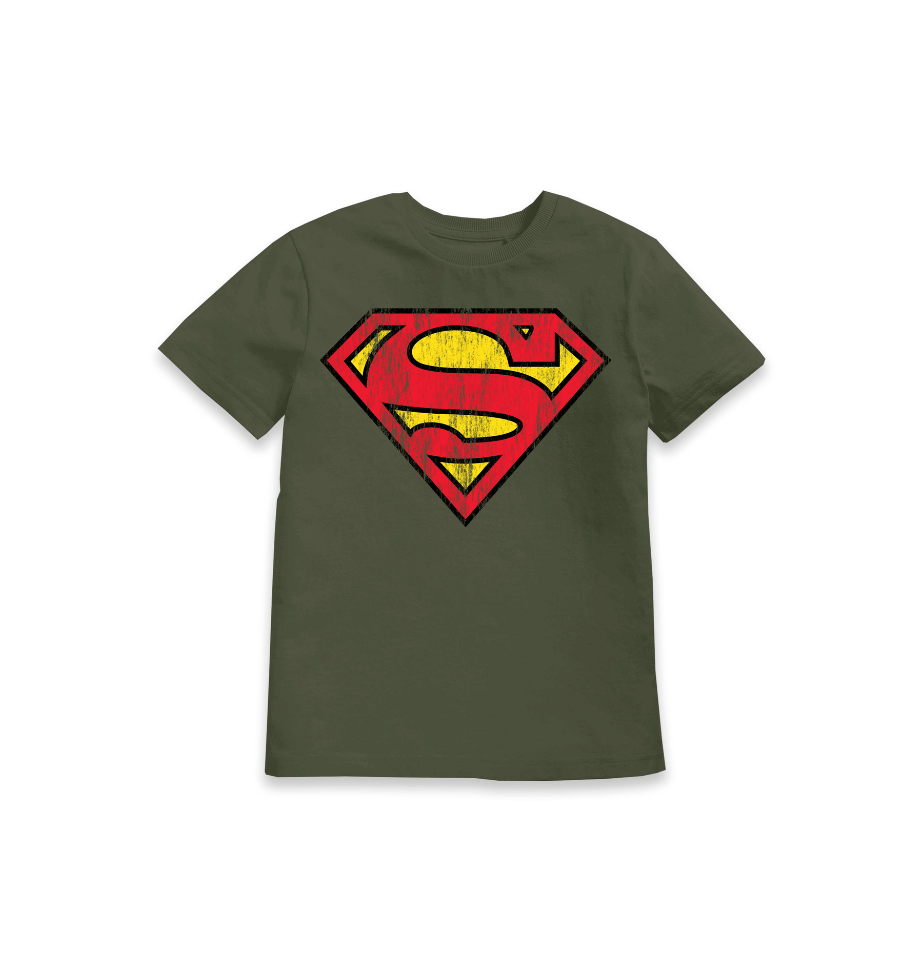 Khaki Printed Kids T-Shirt Front