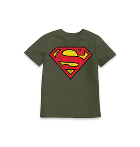 Khaki Printed Kids T-Shirt Front